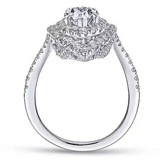 New Silver Double Water Drop Ring - Picture 3 of 4